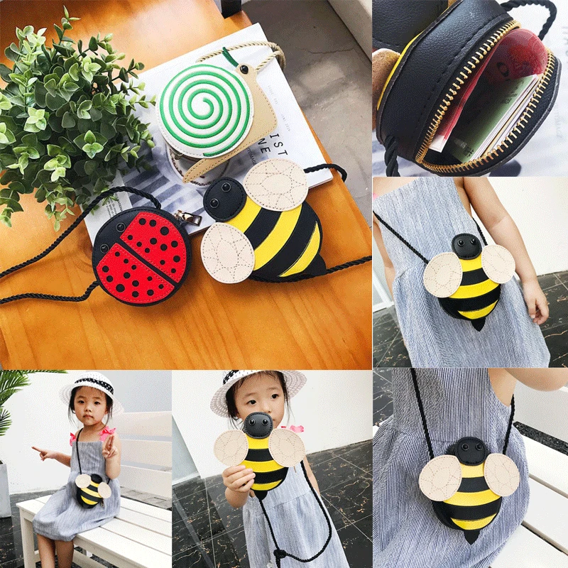 New Baby Girls Tassel Purse handbag Children Kids Cross-body shoulder bag Gifts Cartoon Animals Bag Snail Ladybug Bee | Игрушки и хобби