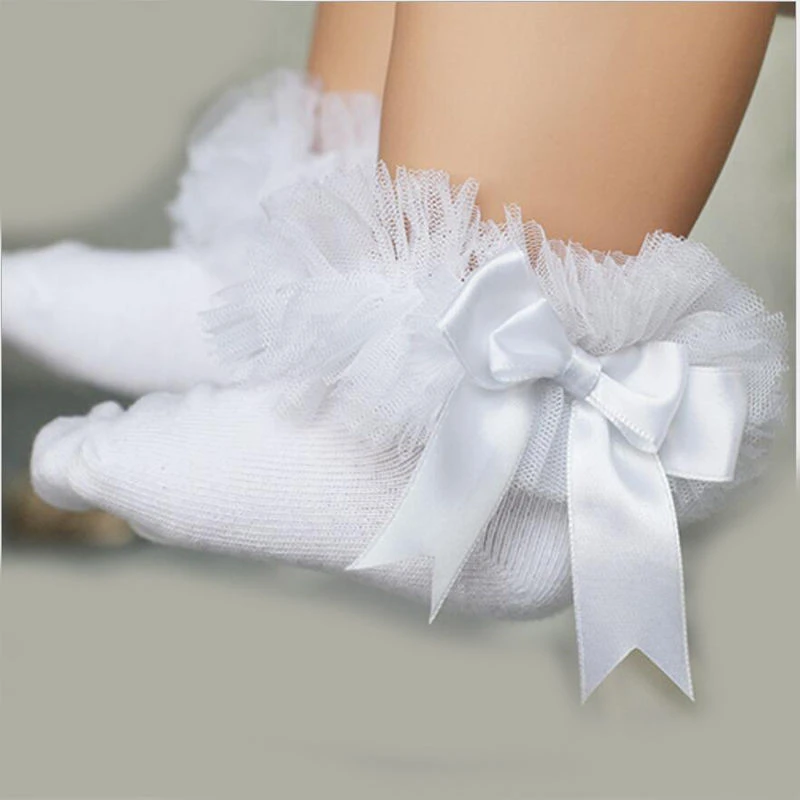 Носки Emmababy для маленьких девочек принцессы галстук-бабочка цветочные кружевные