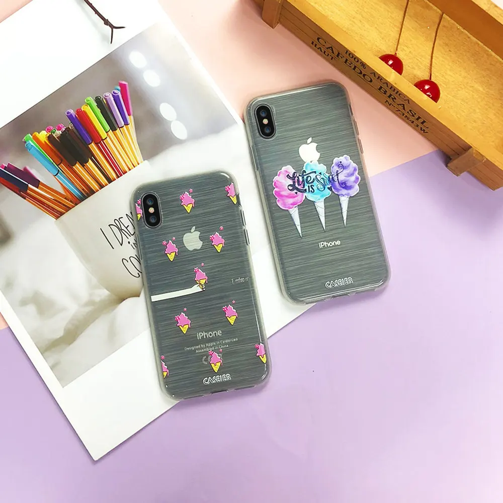 Чехол CASEIER для iPhone 7 8 Plus мягкий силиконовый чехол X XS MAX XR 6S 6 5S SE Модный |