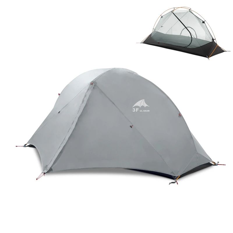 

3F UL Gear Camping Tent Single Person Double Layer 15D Hiking Tent Waterproof 3 Season 4 Season Outdoor With Mat