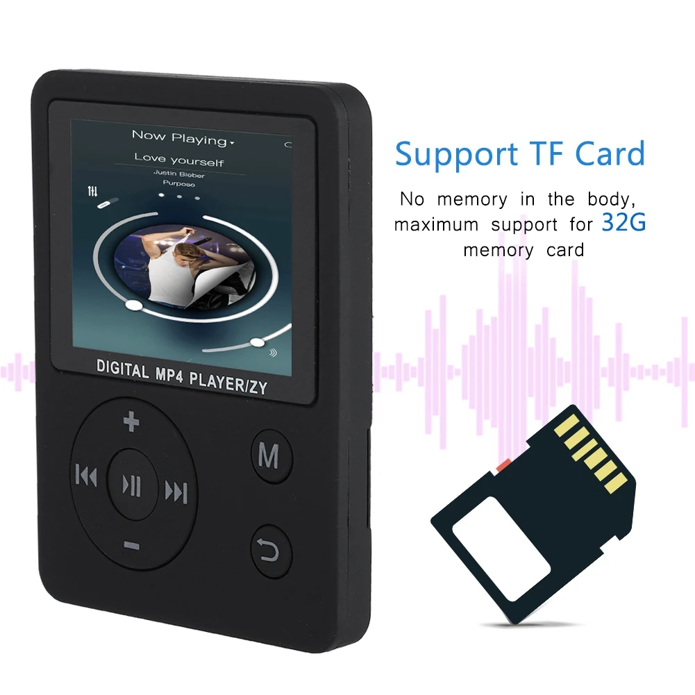 Тонкий легкий портативный цветной экран HiFi плеер MP3 MP4 музыкальный USB2.0 круглая