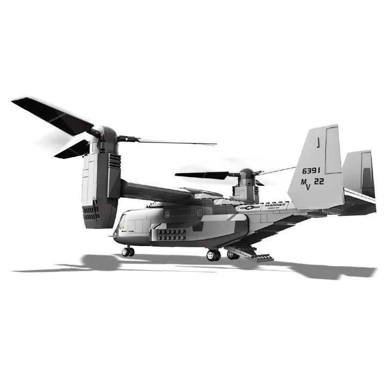 Строительные блоки для самолетов Osprey Tiltrotor модель Wange Современное военное оружие