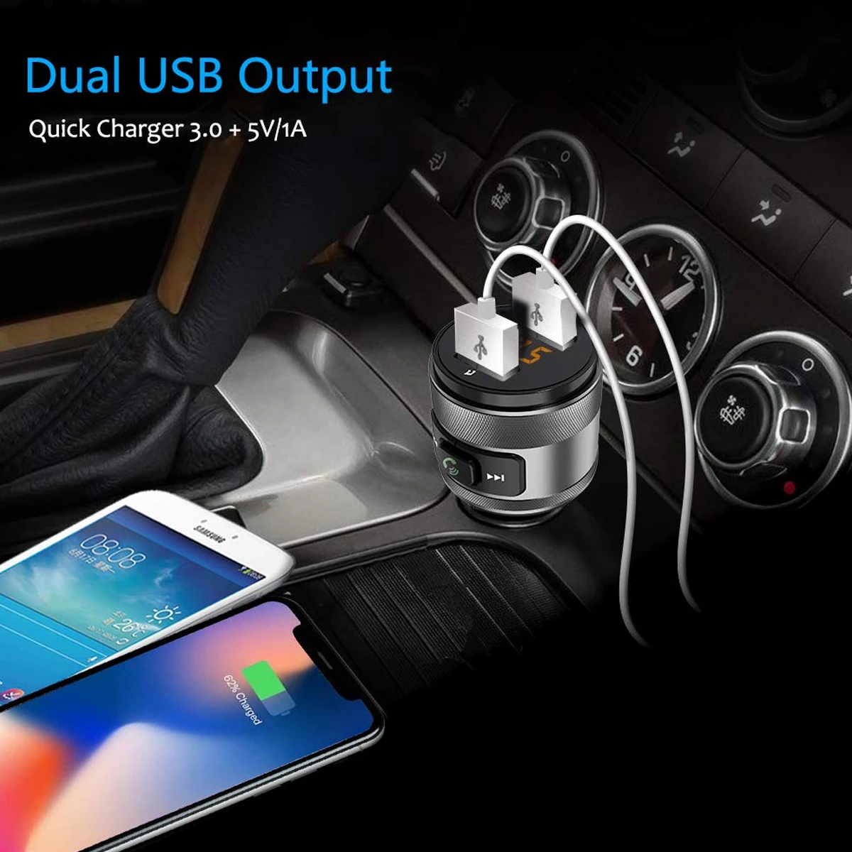 Автомобильное зарядное устройство Quick charge 3 0 для xiaomi Bluetooth fm передатчик MP3
