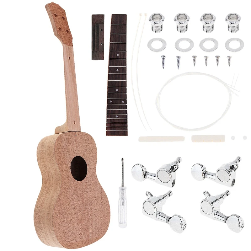 Концертная Гавайская Гитара Diy Kit 23 дюйма липа 4 струны гитара для картина ручной
