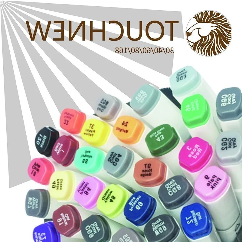 TouchNew двухголовый растворимый цветной кисти для эскиза набор ручек рисования