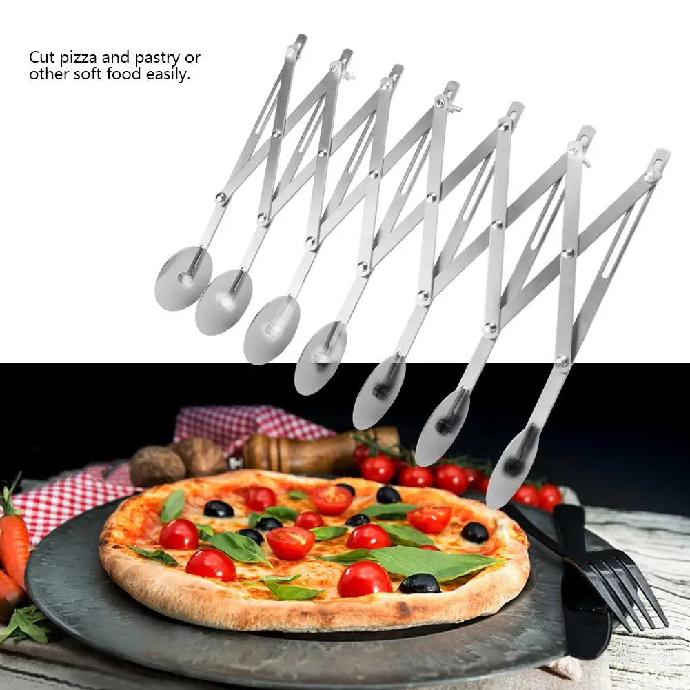 

Folding Stainless Steel Pizza Roller Cutter Wheel Pastry Crimper Kitchen Tool