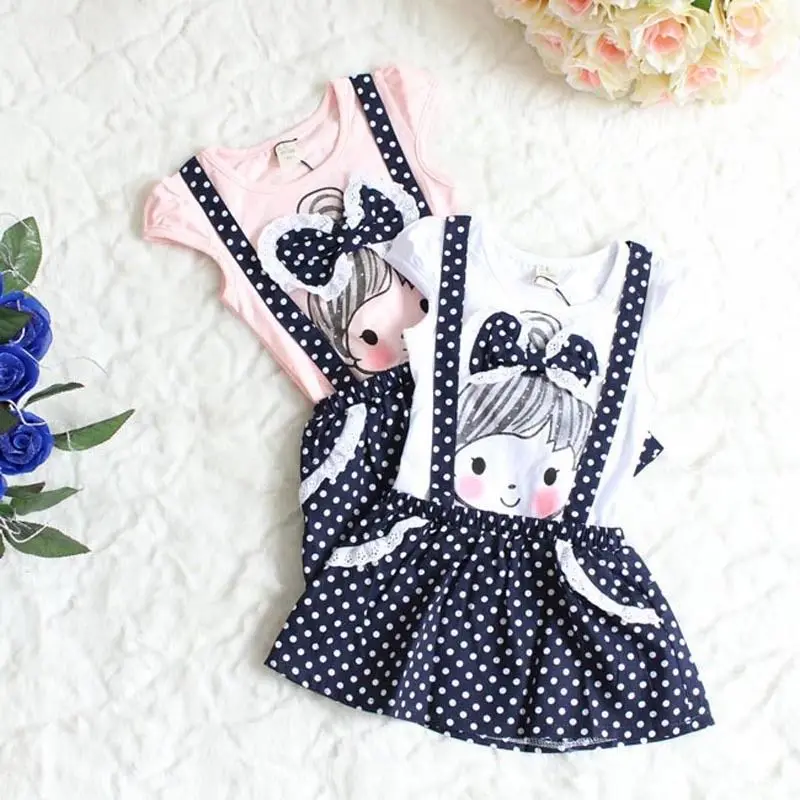 Pudcoco Girl Dress 2Y-6Y Baby Girls Kid Polka Dot Summer Toddler Overalls Outfit Clothes Short | Детская одежда и обувь