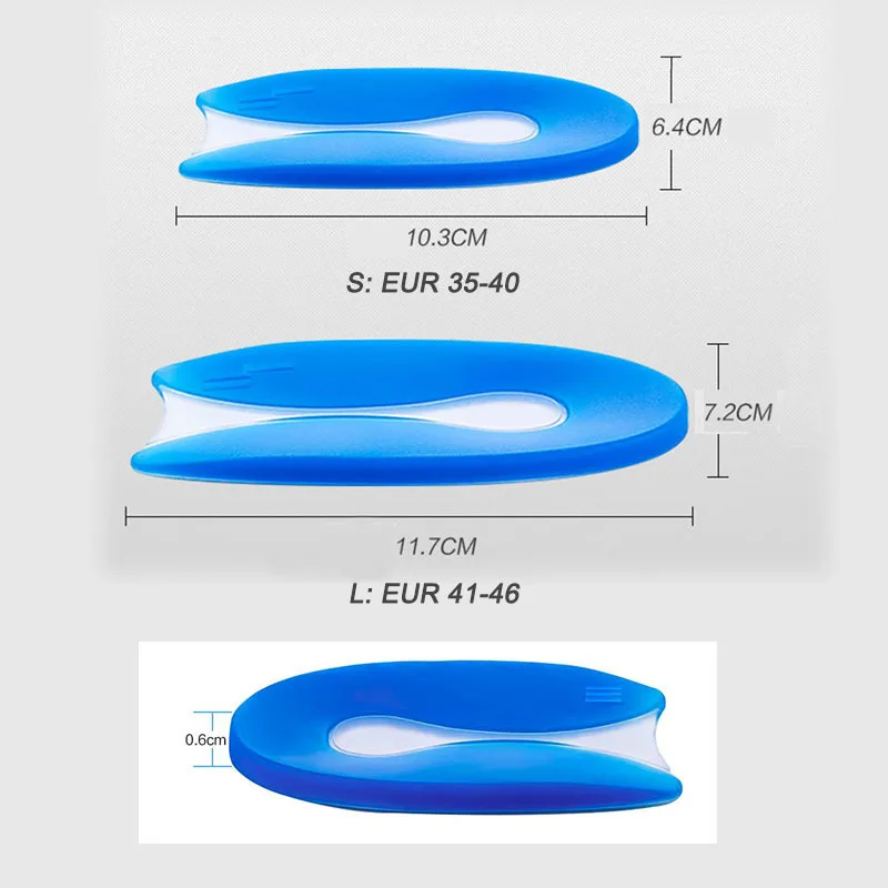 NEW U-shape Medical Silicone Gel Heel Cup Soft Cushioning Comfortable Foot Insert Pain Relief Support Shoe Insoles T0328SHE | Красота и