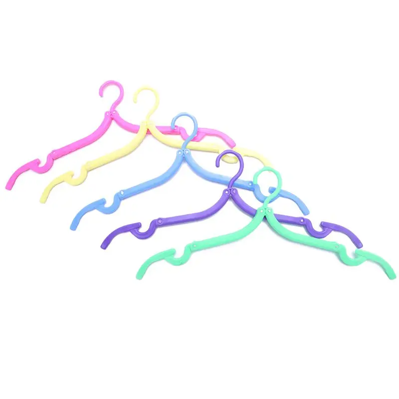 5pcs Portable Travel Outdoor Camping Folding Plastic Clothes Coat Hangers Racks (Random Color) | Дом и сад