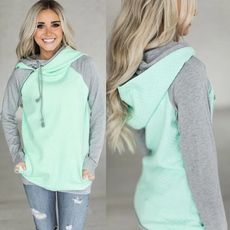 

Женские толстовки, осенние толстовки с двойным капюшоном, свитшоты, повседневный свитшот с длинным рукавом, пуловеры, джемперы, толстовки д...