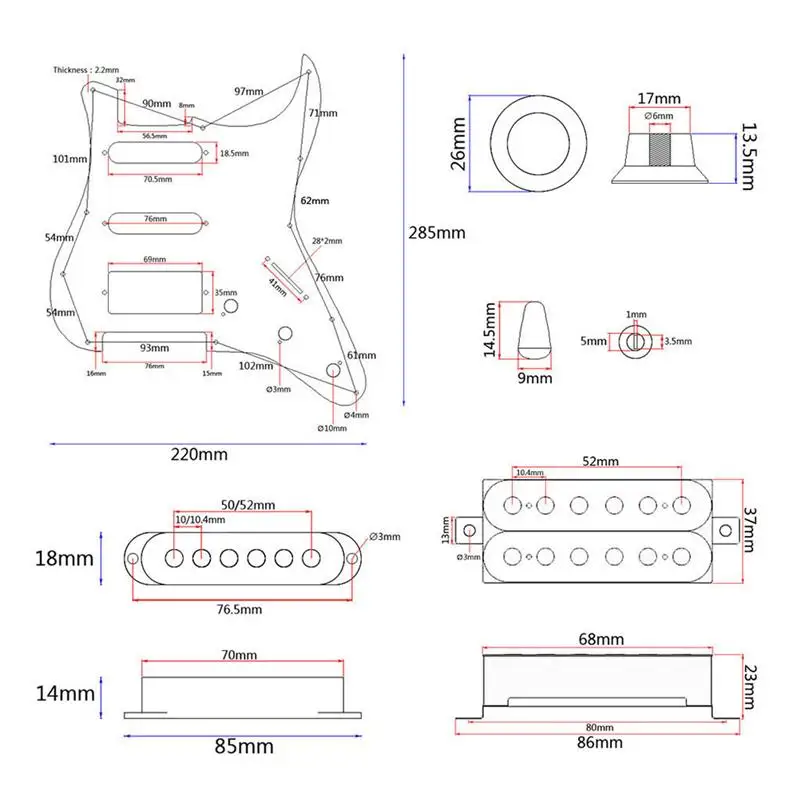 1 комплект гитарный звукосниматель Alnico двойная подставка SSH Prime Гитара Pickguard