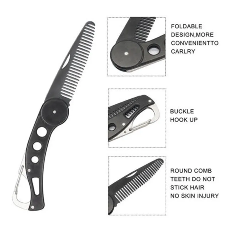 UK Beard Comb Mens Shaving Pocket Male Stainless Steel Mustache Brush Portable | Дом и сад
