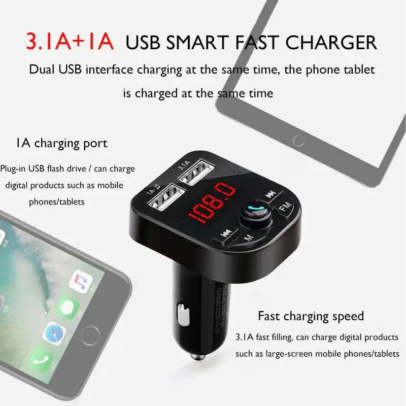 MP3 музыкальный плеер Bluetooth 5 0 приемник fm-передатчик двойной USB MP3-плеер U диск/TF без
