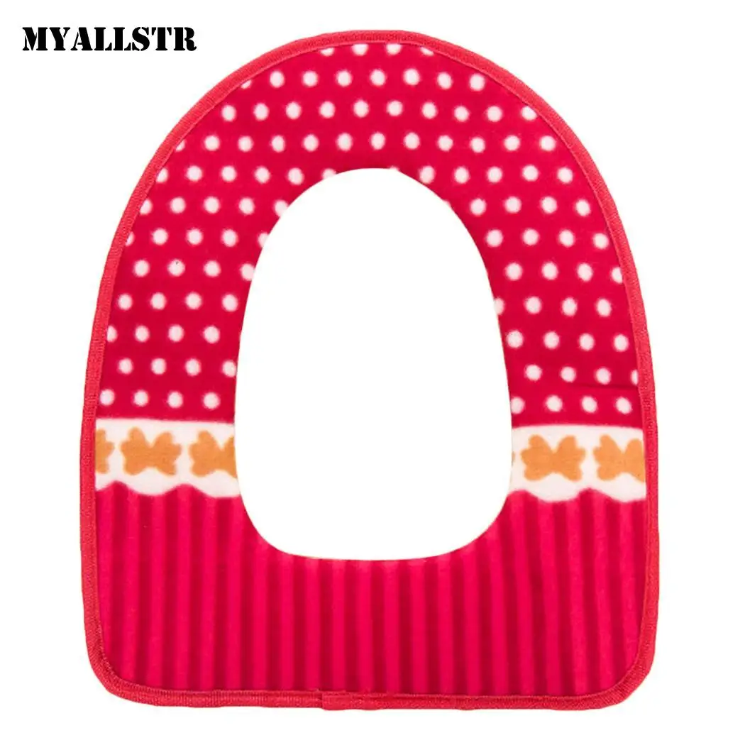 Pad pattern Seat Top toilet Bathroom Cover and Washable stripe Closestool Dot Warmer Toilet cover Soft Stripe | Дом и сад