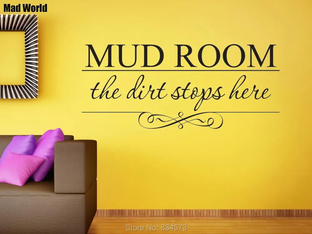 

Mad World-Mud Room The dirt stops here Wall Art Stickers Wall Decals Home DIY Decoration Removable Room Decor Wall Stickers A02