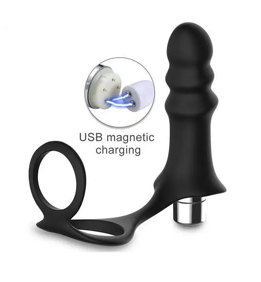 Анальная пробка вибрационное кольцо с задержкой Силиконовый анальный вибратор 10