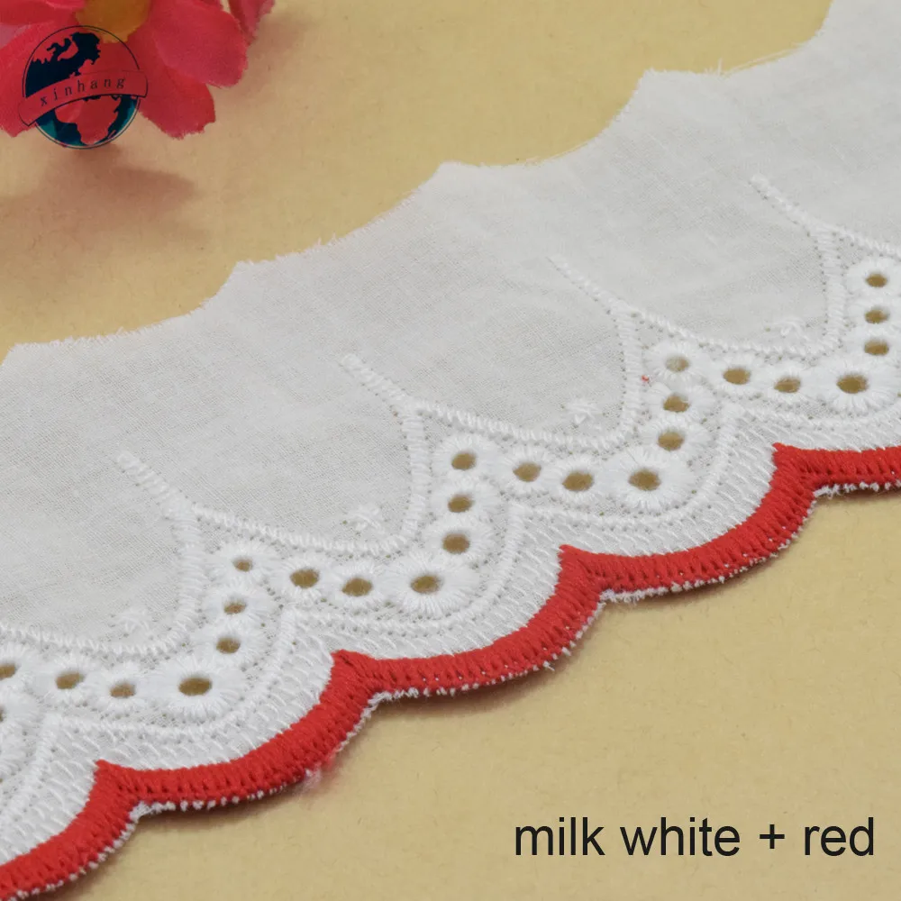 3yards 6cm width 100% Cotton embroid lace sewing ribbon guipure trim fabric warp DIY Garment Accessories african lace#3252 | Дом и сад