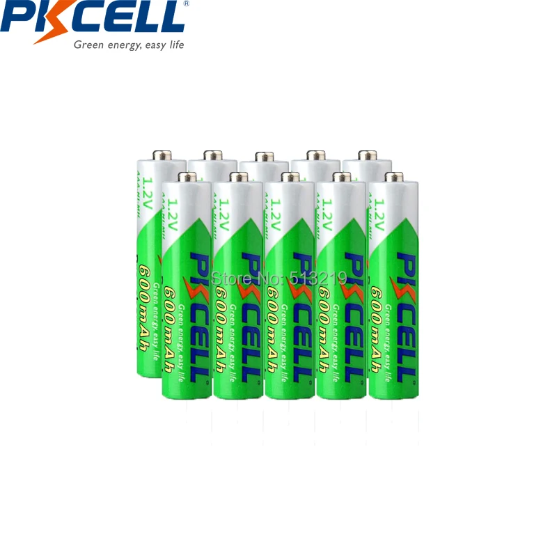 Аккумуляторные батареи PKCELL AAA 10 шт. 600 мАч 1 2 в Ni MH|Перезаряжаемые батареи| |