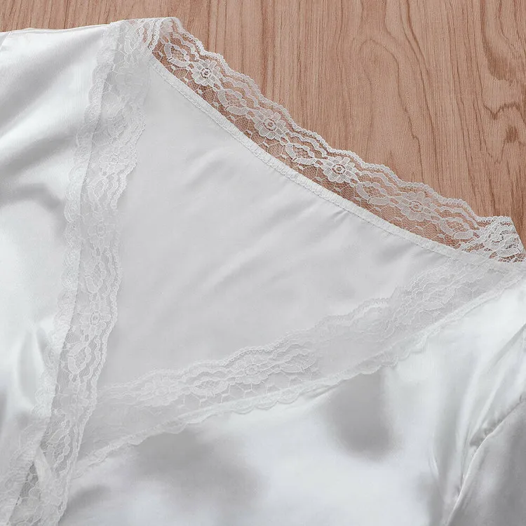 Фото New Fashion Women's Sexy Short Sleeve Lace Silk Satin Shirt Crop Tops Blouse Женская одежда New Fashion Women's Sexy Short Sleeve Lace Silk Satin Shirt Crop Tops Blouse Женская одежда