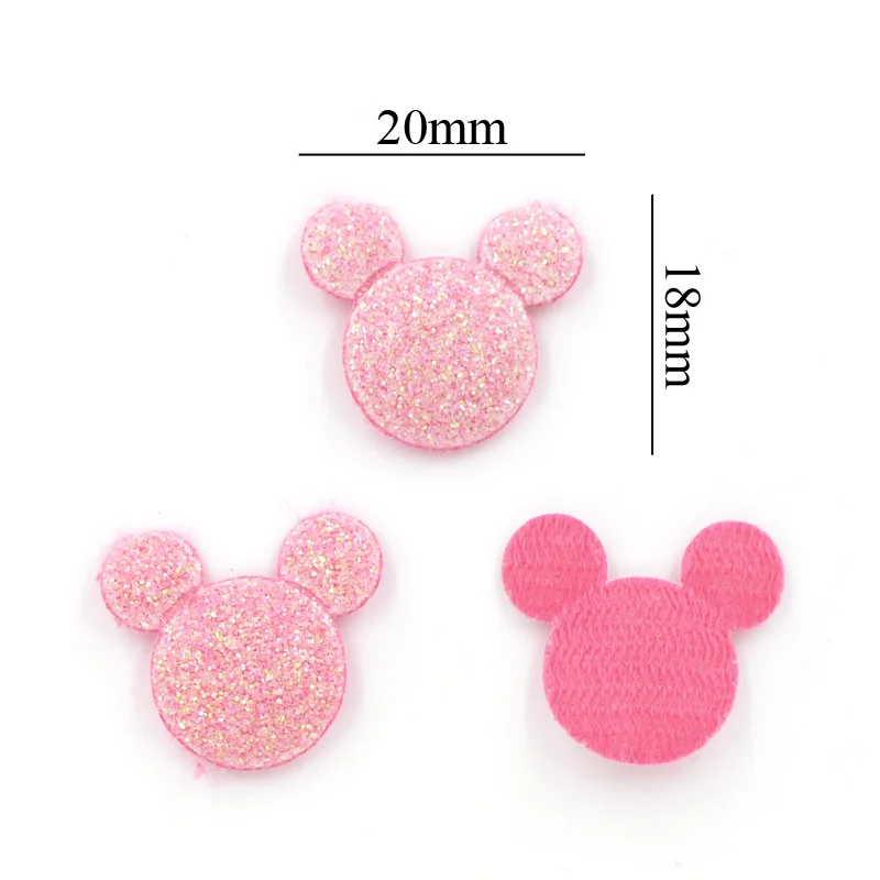 60 шт./лот Kawaii Mouse форма головы аппликации Нетканая ткань мягкая мышь Декор