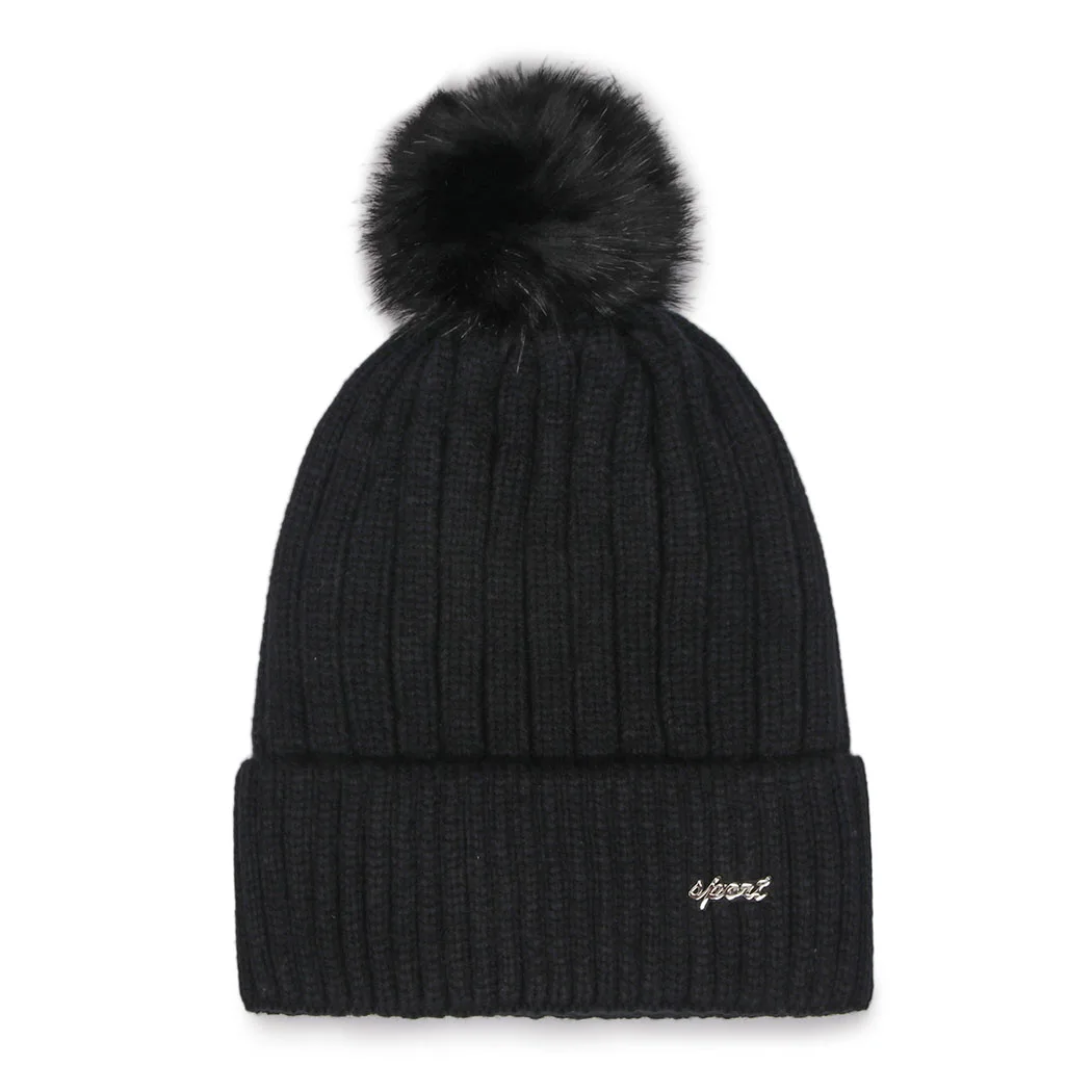 Зимние Pom Hat Для женщин трикотажные шапочки шапки толстые теплые Skullies толстый