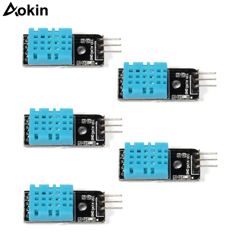 Фото 5 шт./лот модуль датчика температуры и влажности Цифровой DHT11 для Arduino Raspberry Pi 2 3 №1