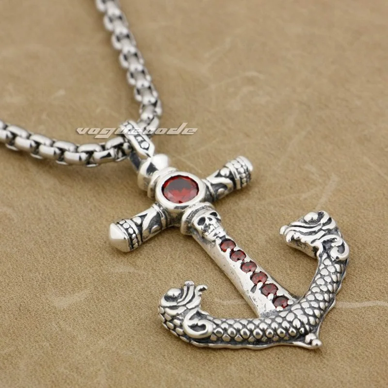 Серебряная подвеска в стиле ретро с подвеской виде якоря для рыбалки на лодке
