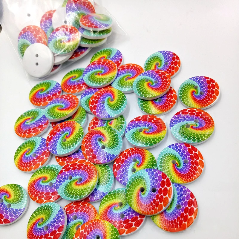 1 Упаковка случайный цвет радуги вышитые декоративные пуговицы 2 отверстия