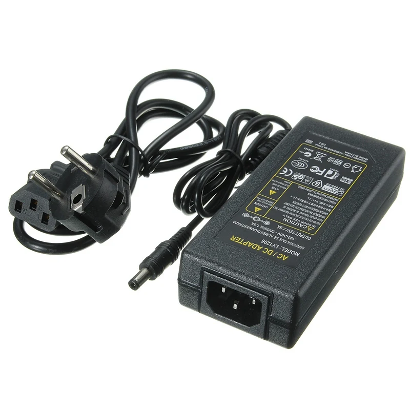 CLAITE AC 100-240 В в постоянный ток 12 6A 72 Вт конвертер AC/DC Блок питания адаптер для 5050/5328