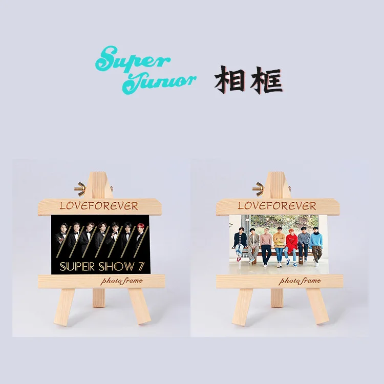 [MYKPOP] супер JUNIOR SJ деревянная рамка + фото KPOP Fans коллекция SA18083105|Игровые фигурки и
