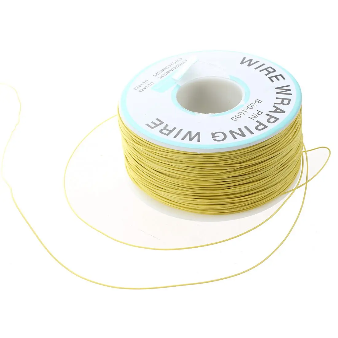 Полностью Желтое покрытие ПВХ Оловянная медная обертка ping Wire wrap 305 м 30AWG кабельная