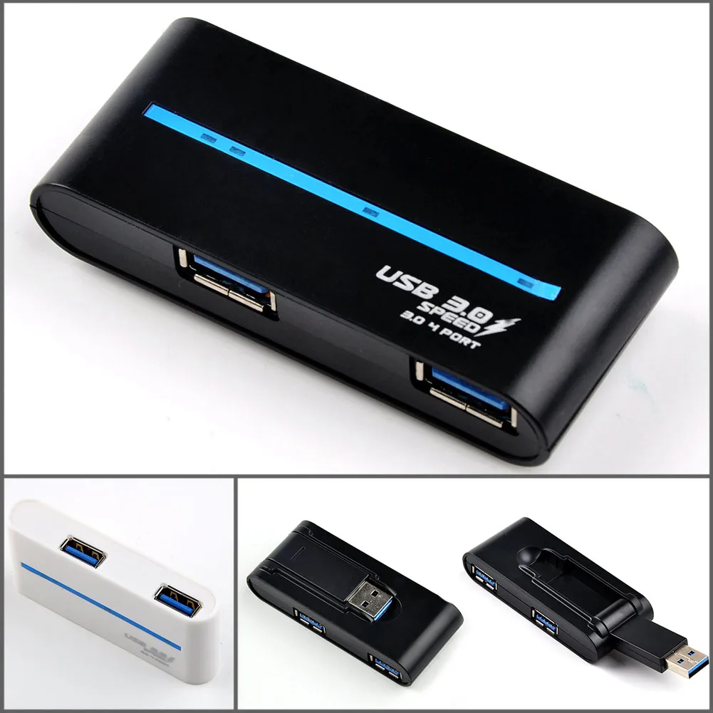 Мини 4 портовый USB 3 0 поворотный концентратор адаптер для ПК настольного ноутбука