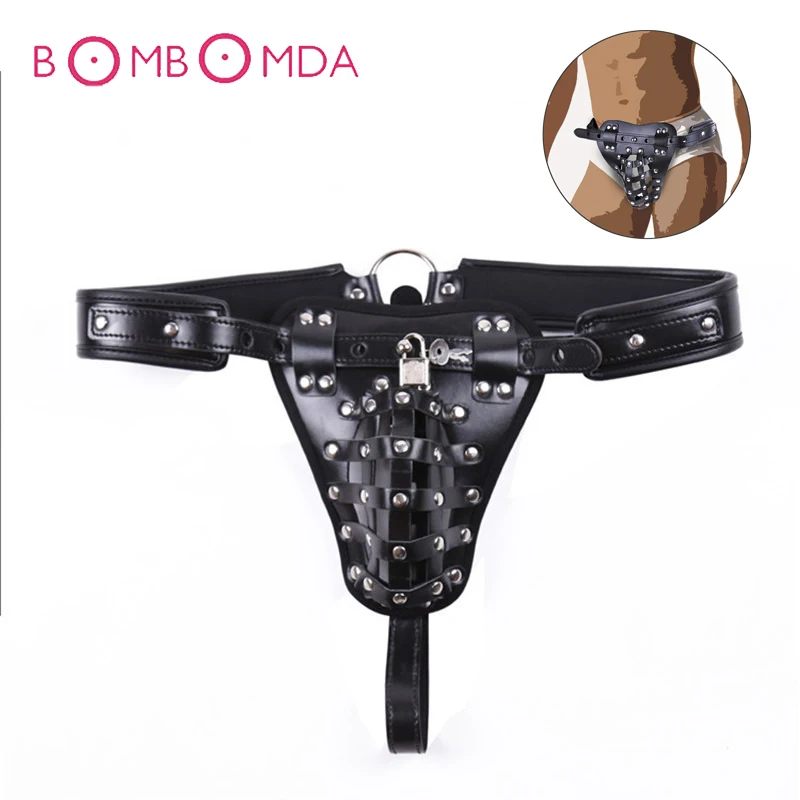 

Adjustable Device Belt Male Penis Panty Chastity Cage Sex Toys For Men PU Leather Cock Bondage Slave Fetish Adults Game Sex Shop