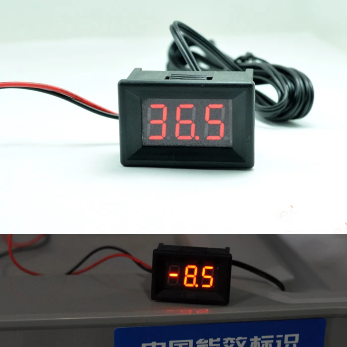 Dc 12V 24v светодиодный дисплей цифровой измеритель температуры 40c ~ + 120c термометр