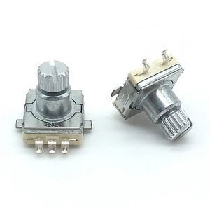 2pcs/lot EC11 Rotary Encoder Code Switch 30 Position With Push Button Switch SMD Type 5pin Handle Length 9.5mm Plum Shaft