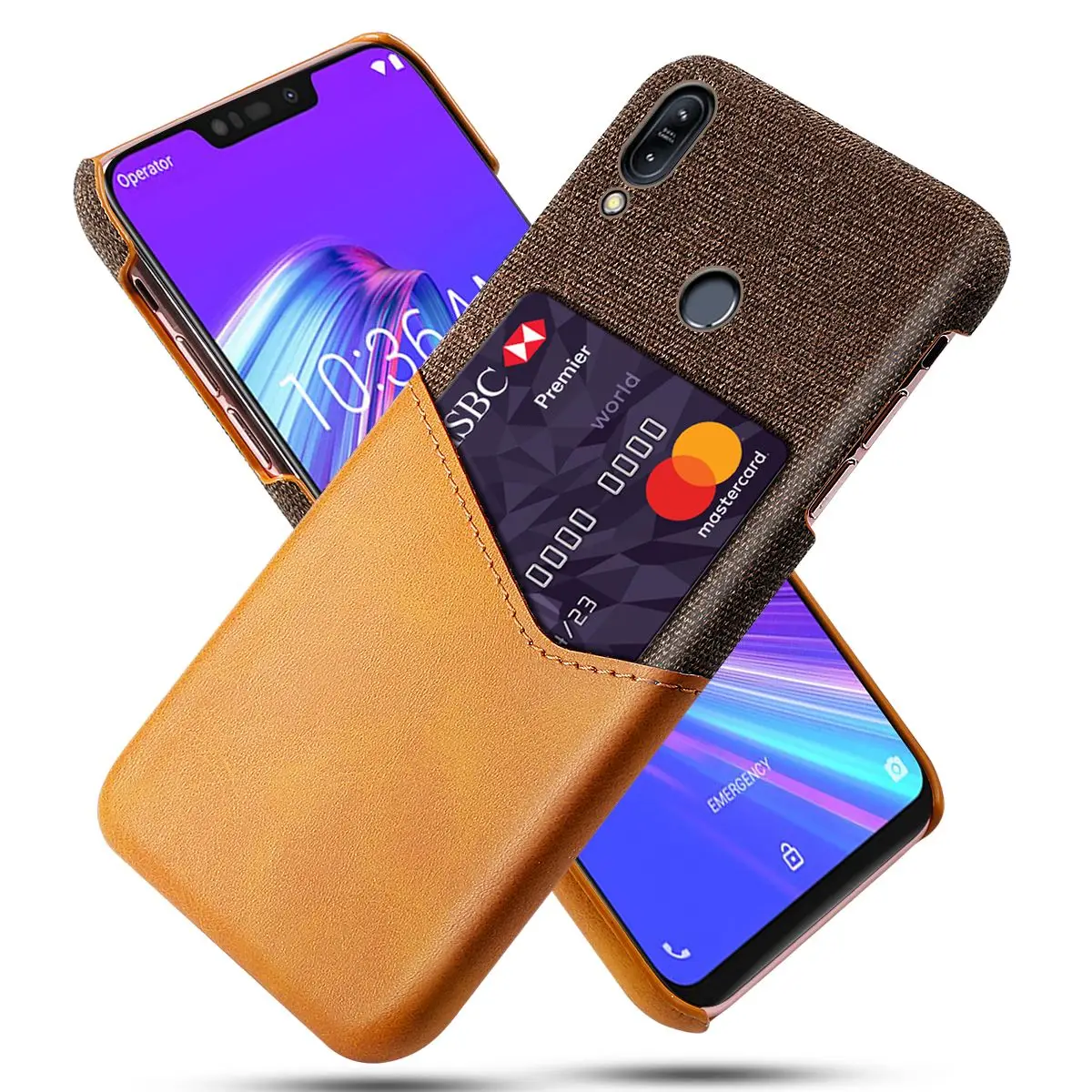 Для Asus Zenfone Max M2 ZB633KL чехол из искусственной кожи держатель для карт мягкая ткань