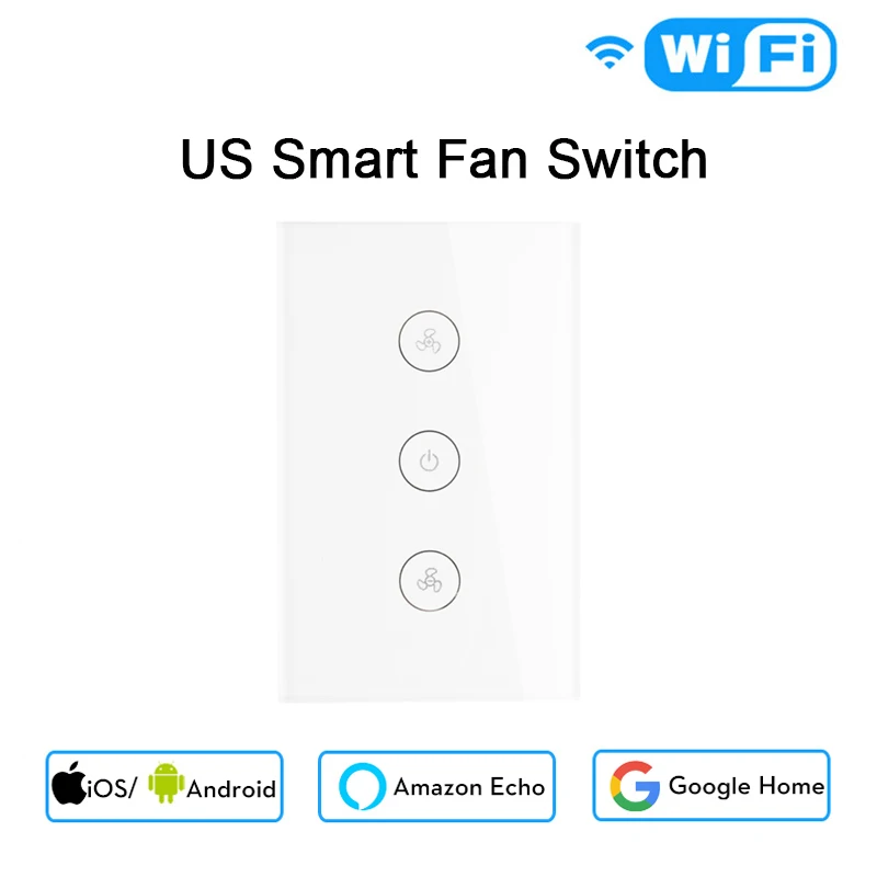 Умный переключатель потолочного вентилятора США Wifi приложение ПДУ для умного