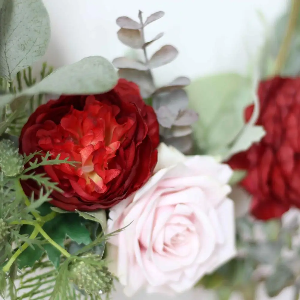 DIY Artificial Flower Garland Rose Wreath Home Wedding Garden Party Decor Hanging Door Heart Shaped Festival Flores | Дом и сад