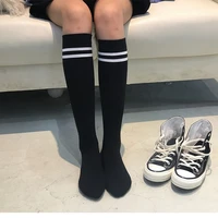 1 pair cutton striped long socks girls korean japanese kawaii lolita socks casual thigh high socks womens long socks
