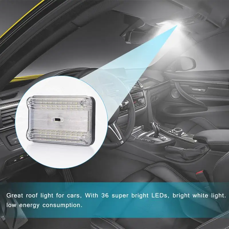 Автоматический светодиодный светильник автомобильный купольный 36 SMD