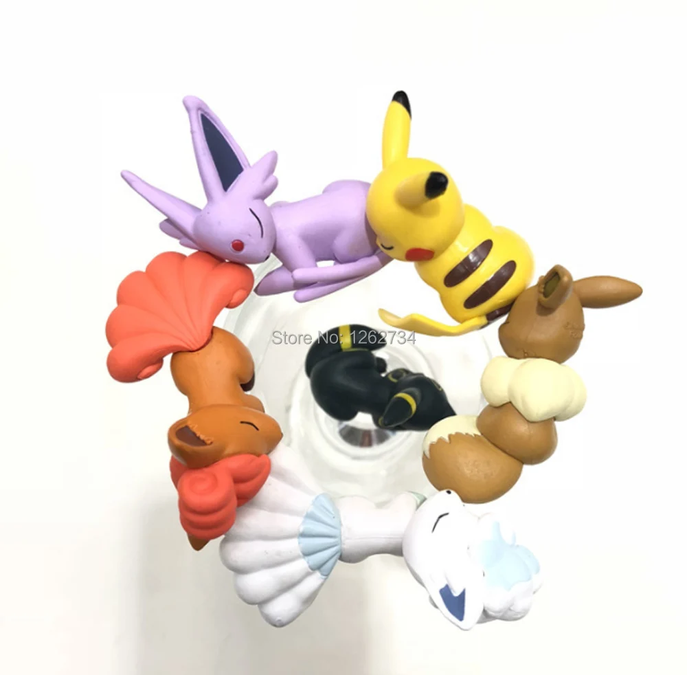 Милые фигурки героев животных Pika Eev Alola Vulpix Umbreon 6 шт. протектор кабеля 5 см ПВХ