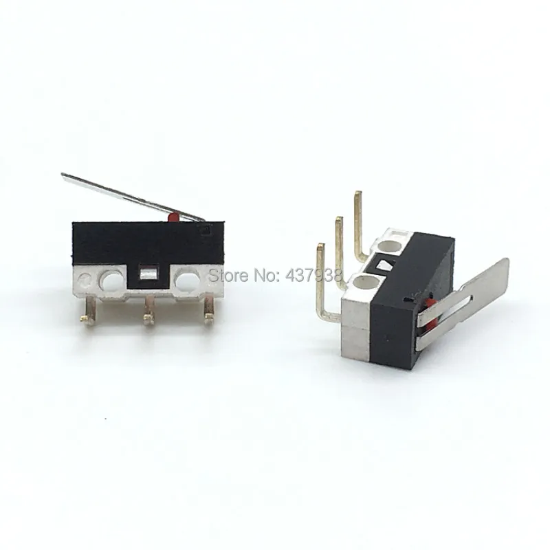 

10pcs Limit Switch Push Button Switch 1A 125V AC Mouse Switch 3Pins Micro Switch Right Curved Pin with Handle