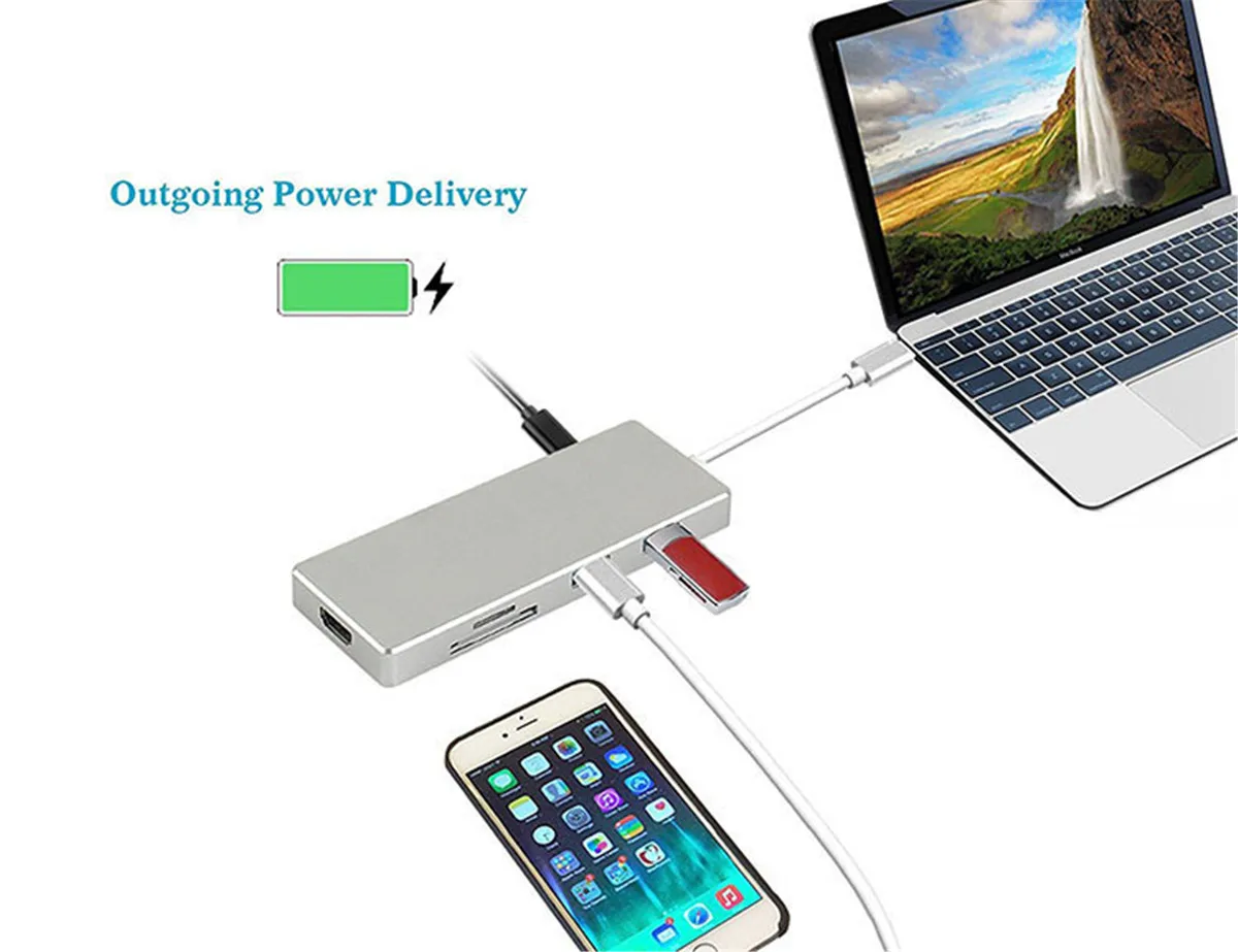 LEORY 8 в 1 usb type C адаптер концентратор для MacBook Pro 3 USB 0 порт/4 K HDMI/RJ45/SD TF кард ридер/USB