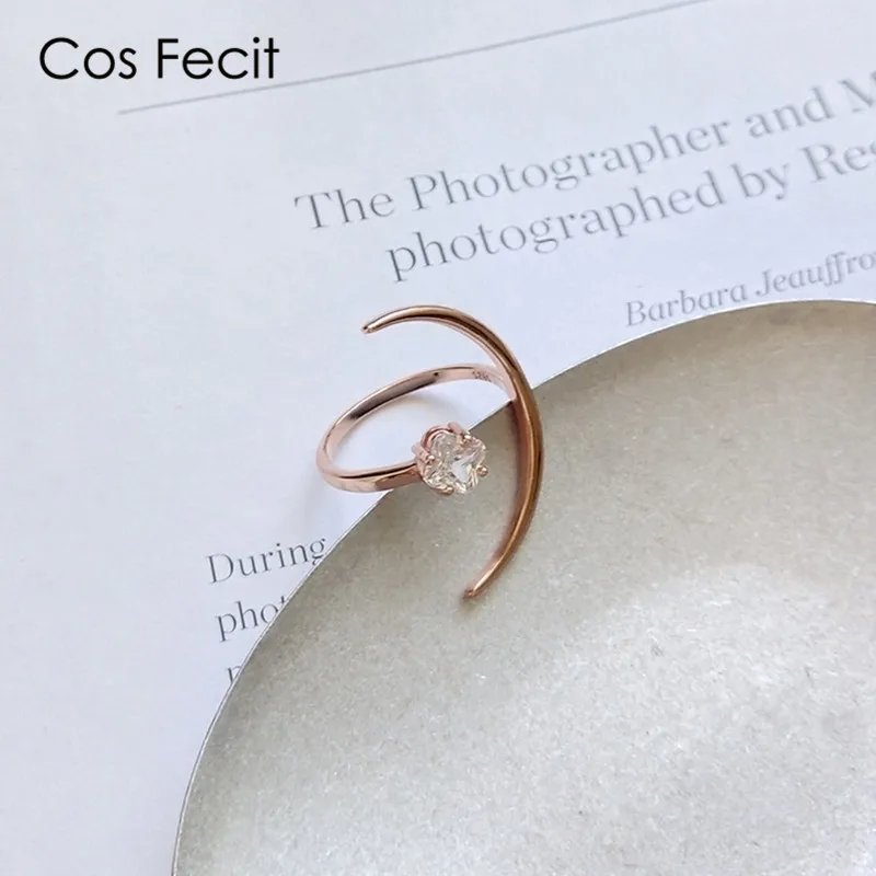 Женское кольцо CosFecit серебряное из стерлингового серебра 925 пробы с цирконием