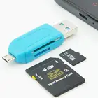 1 шт. 2 в 1 USB 2,0 OTG адаптер для чтения карт памяти универсальное микро USB устройство для чтения карт SD TF для ПК телефона компьютера ноутбука