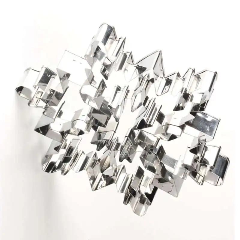 Большой в форме снежинки для печенья резак формы 3D Rvs Кондитерские печенье фондан