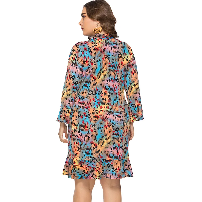 Женское платье с леопардовым принтом Romacci элегантное средней длины длинным