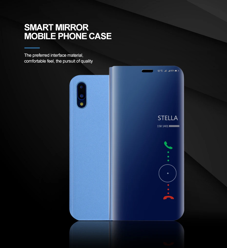 Чехол Tikono Mirror Clear View для Huawei P20 Pro кожаный чехол книжка с подставкой Mate 10 Lite Honor 9