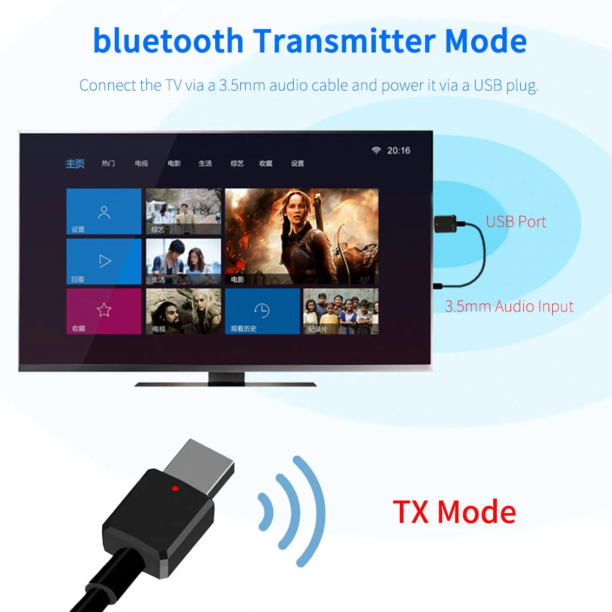 2 в 1 bluetooth 5 0 аудио приемник передатчик беспроводной адаптер Мини 3 мм AUX Стерео