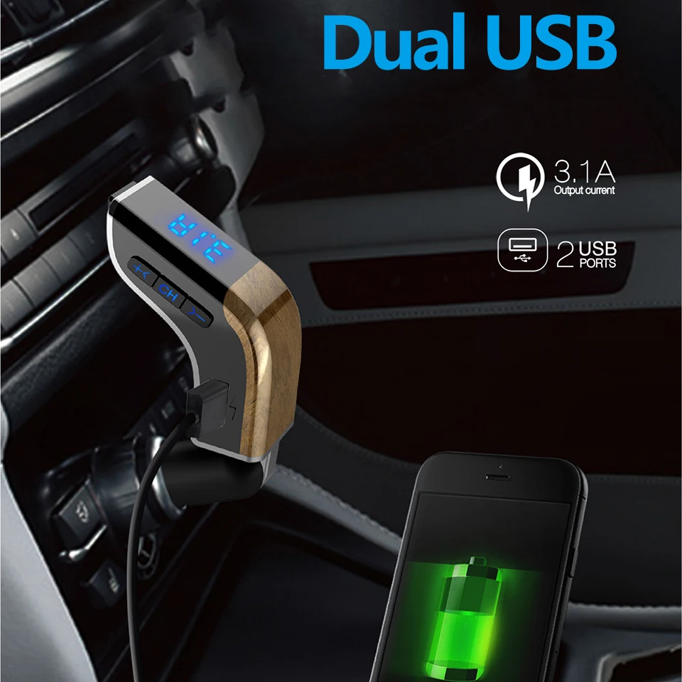 FM трансмиттер Bluetooth автомобильный комплект mp3 плеер автомобильное зарядное